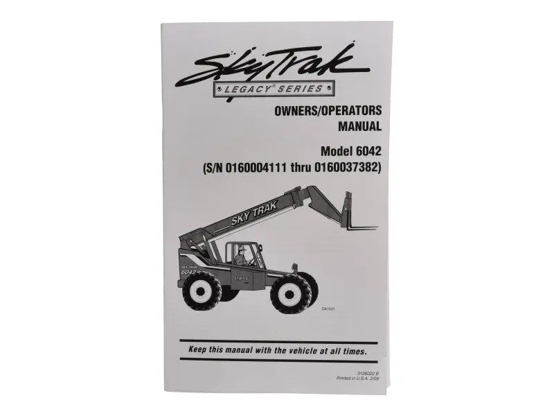 JLG Part # 3126022 | MANUAL,OWN/OPER 6042, EA