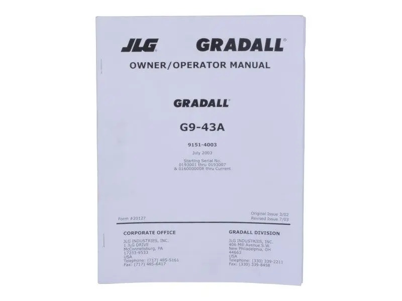 JLG Part # 91514003 | OP G9-43A PRI SN 0160005444, EA