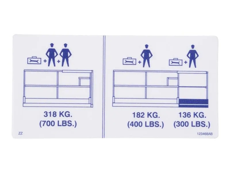 JLG Part # SJ123468 | SJ-DECAL, CAPACITY, EA