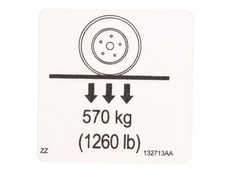 JLG Part # SJ132713 | SJ-DECAL, WHEEL LOAD, EA
