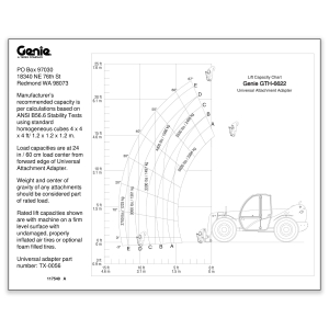 Genie Lift Part # 117540GT - LOAD RNG DECAL,6622 UNIV ADPTR, EA