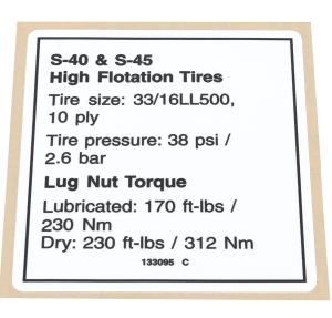 Genie Lift Part # 133095GT - DECAL,NOTICE,HI FLOAT TIRES, EA
