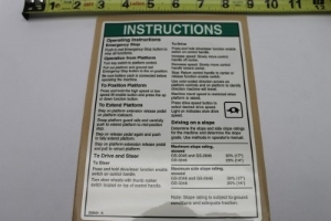 Genie Lift Part # 228931GT - DECAL,OP INST,PCON,GS-46,ANSI, EA