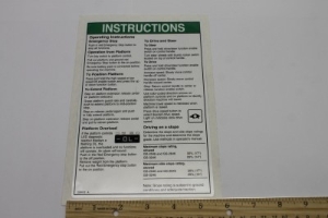 Genie Lift Part # 228932GT - DECAL,OP INST,PCON,GS-46,AUS, EA