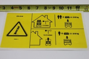 Genie Lift Part # 228940GT - DECAL,SYM MAX CAP 318 KG,CE, EA