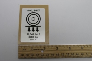 Genie Lift Part # 229743GT - DECAL,LABEL,WHEEL LOAD S60X, EA