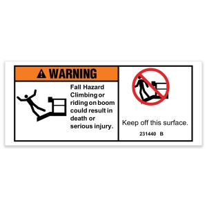 Genie Lift Part # 231440GT - DECAL,WARNING,NO STEP, EA