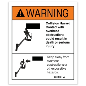 Genie Lift Part # 231442GT - DECAL,DANGER,COLLISION HAZ, EA