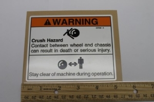 Genie Lift Part # 237598GT - DECAL BODY CRUSH ROLLING MACHINE, EA