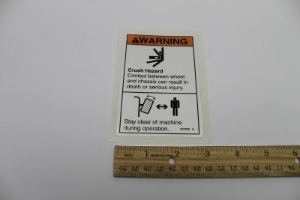 Genie Lift Part # 237970GT - DECAL,WARNING,CRUSH HAZARD,TIRES&CHASSIS, EA