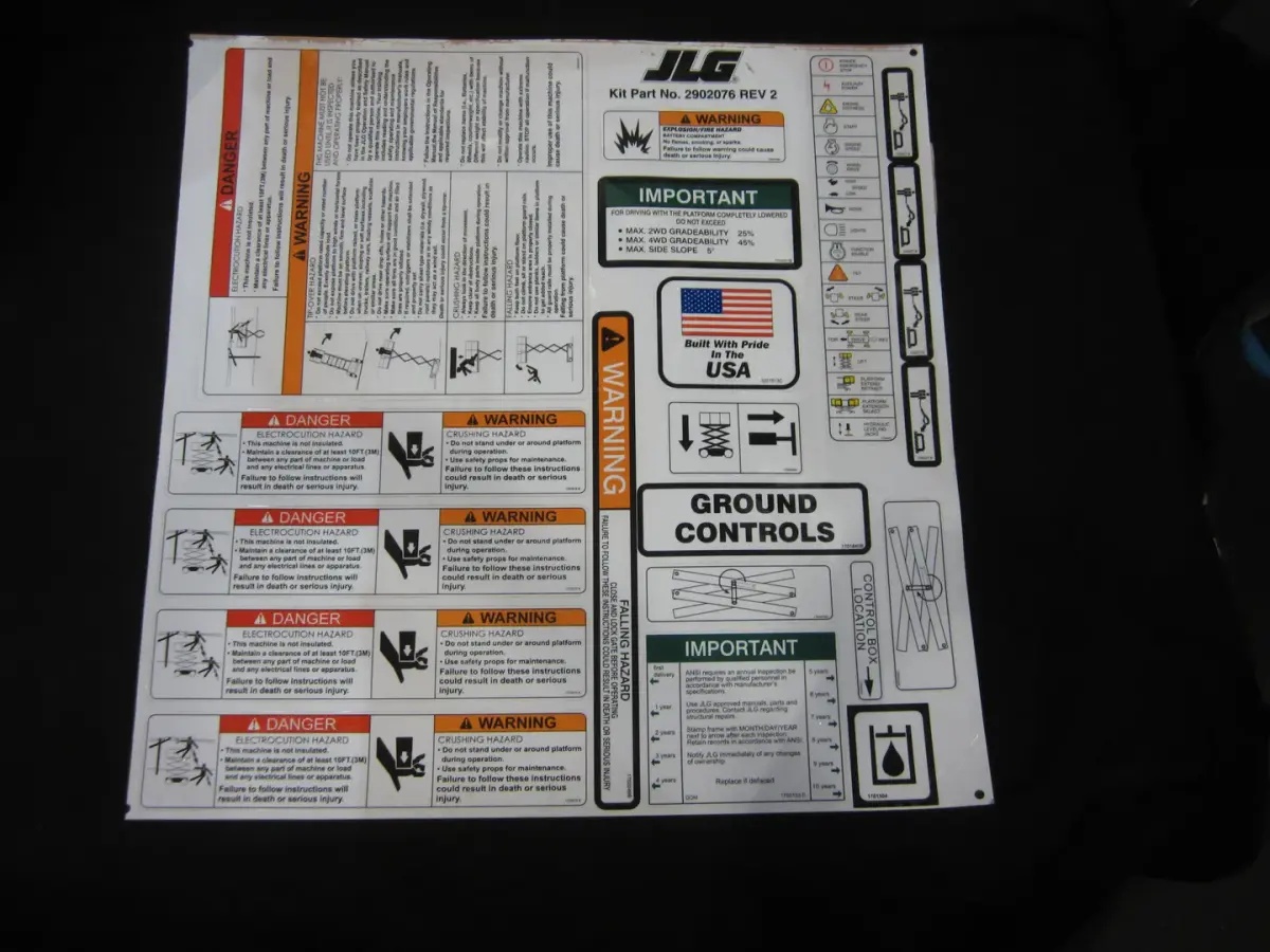 JLG Part # 2902076 | KIT,DECAL (25/33/40RTS), EA