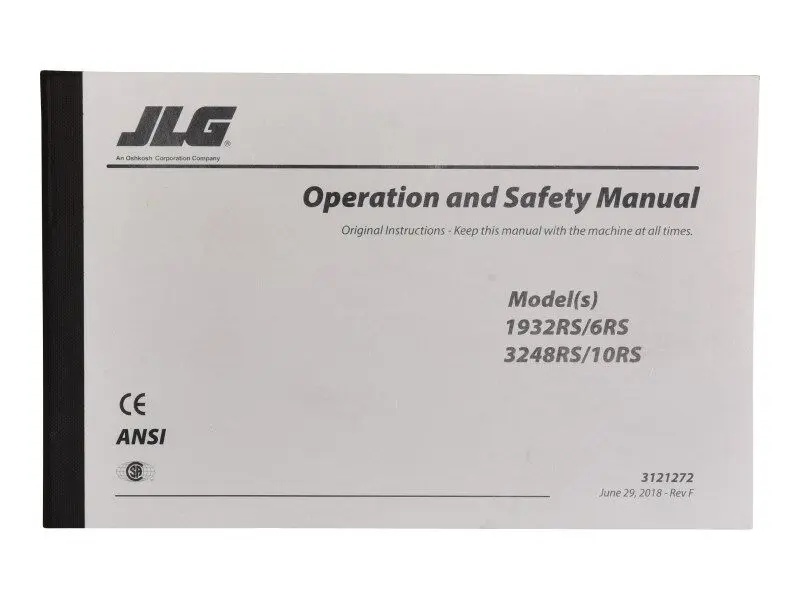 JLG Part # 3121272 | MNL,RS GBL ENGLISH OPER/SAFE, EA