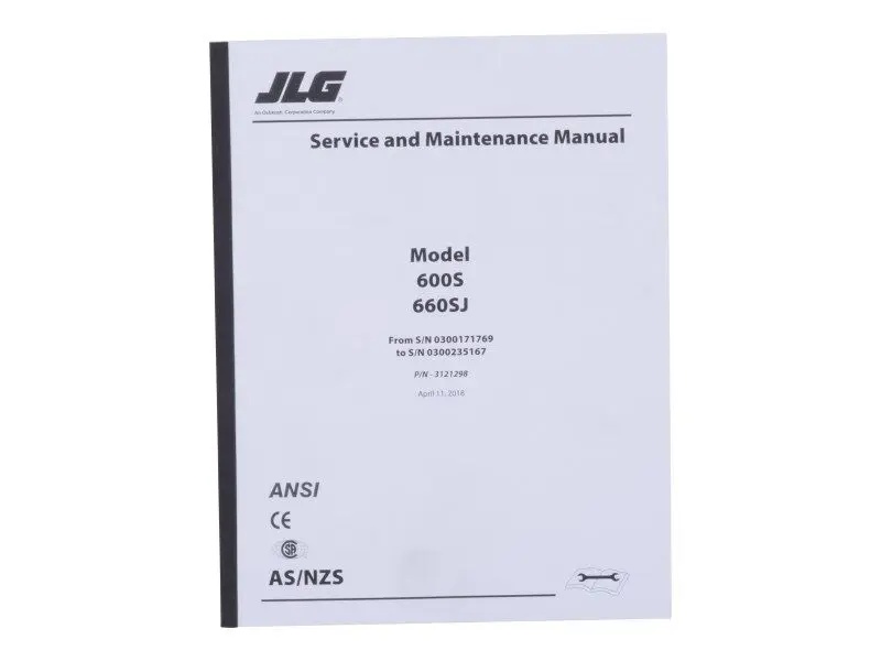 JLG Part # 3121298 | MNL, 600S GBL SERVICE, EA