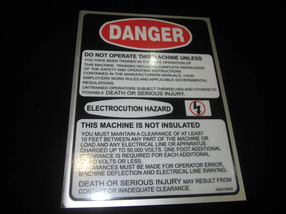 JLG Part # 3251549 | NAMEPLATE, DANGER, EA