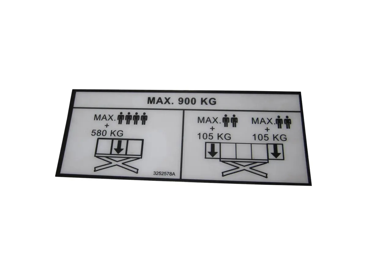 JLG Part # 3252578 | DECAL, CAP (DUAL EXT) E/A, EA
