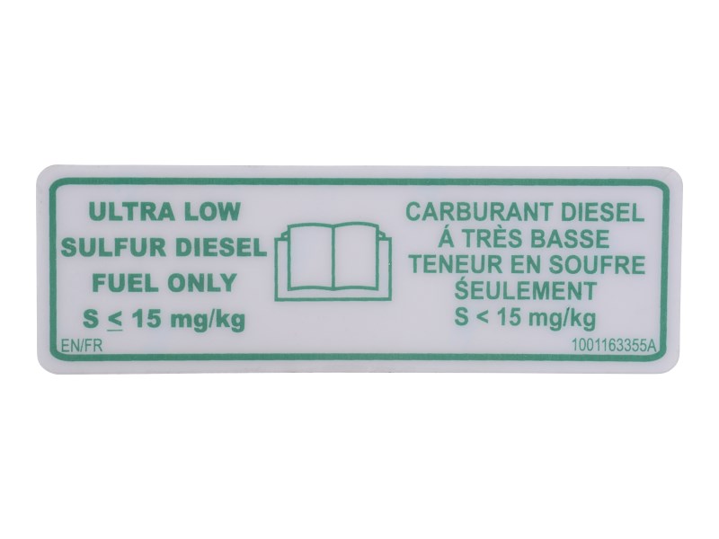 JLG Part # 1001163355 | DECAL,ULTRA LOW SULFUR FUEL, EA