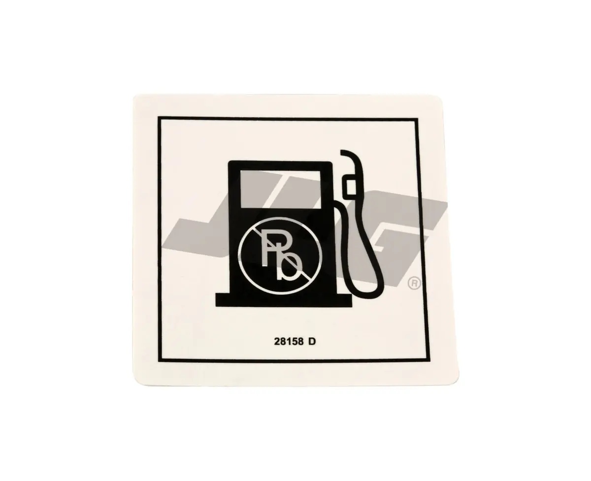 JLG Part # GN28158 | GN-DECAL,UNLEADED GAS ONLY, EA