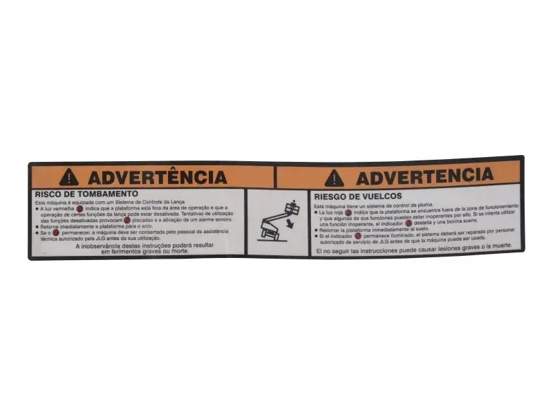 JLG Part # 1705343 | DECAL,TIP-OVER BCS(POR/SPA), EA