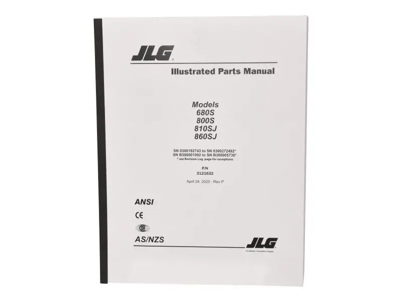 JLG Part # 3121632 | MNL,800S GBL PARTS, EA
