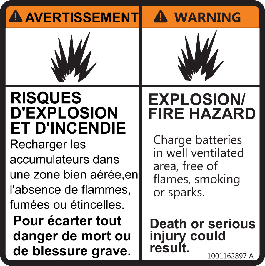 JLG Part # 1001162897 | DECAL,EXPLOSION HAZARD, EA