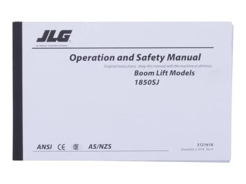 JLG Part # 3121618 | MNL,1850SJ GBL OPER/SAFETY, EA