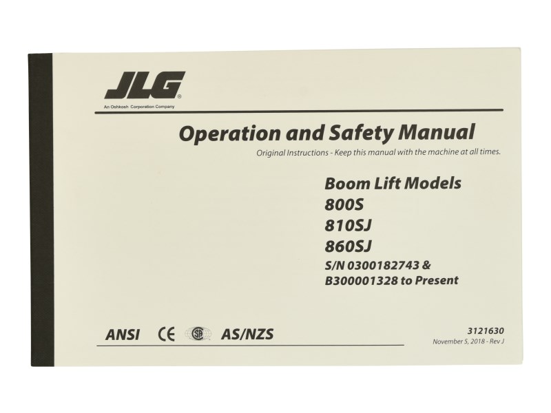 JLG Part # 3121630 | MNL, 800S GBL OPER/SAFETY, EA