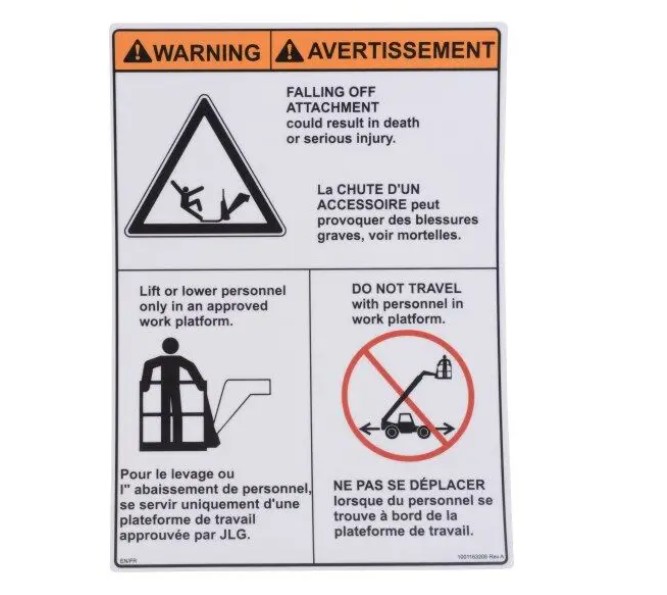 JLG Part # 1001163206 | DECAL,DECAL, CARRY PERSONNEL, EA