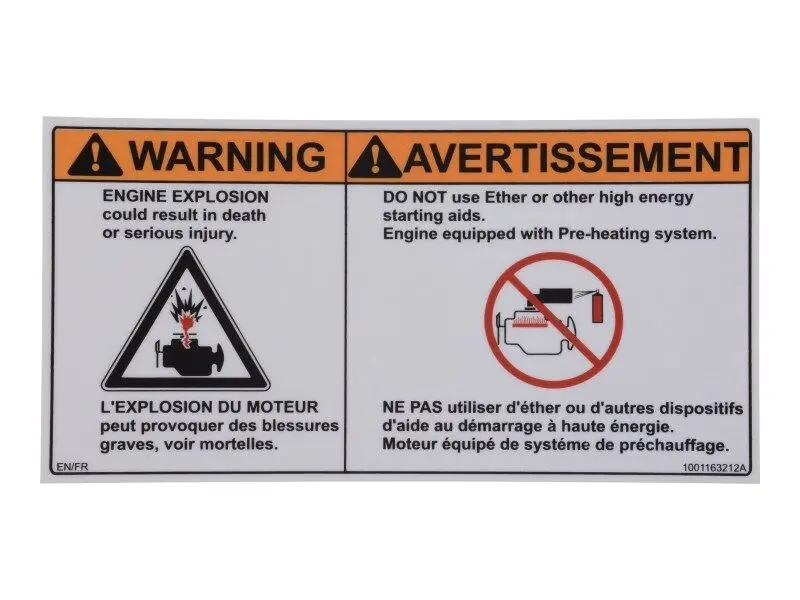 JLG Part # 1001163212 | DECAL,WARNING NO EITHER (CAN), EA