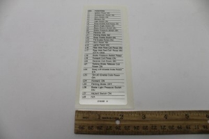 Genie Lift Part # 216208GT - DECAL DIAGNOSTIC LED FUNCTIONS, EA