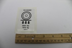 Genie Lift Part # 824264GT - DECAL,LABEL,WHEEL LD,GS3369BE, EA