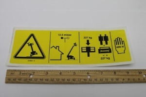 Genie Lift Part # 219954GT - DECAL,TIP-OVER HAZARD,CE, EA