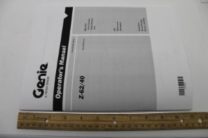Genie Lift Part # 1257652GT - MANUAL,OPERATOR'S,Z62 ANSI, EA