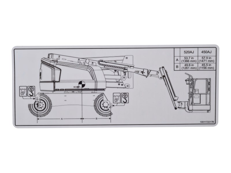 JLG Part # 1001172217 | DECAL,LIFT DIAGRAM, EA