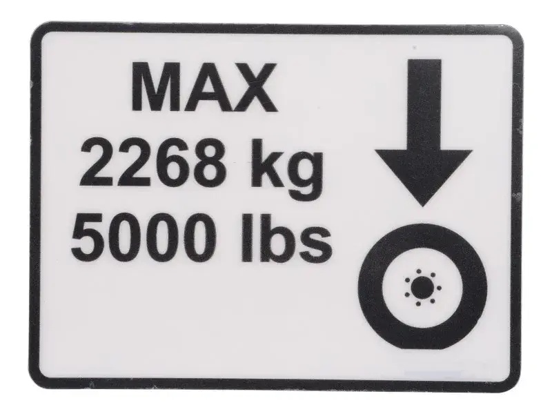 JLG Part # 1001182809 | DECAL,TIRE LOAD, EA
