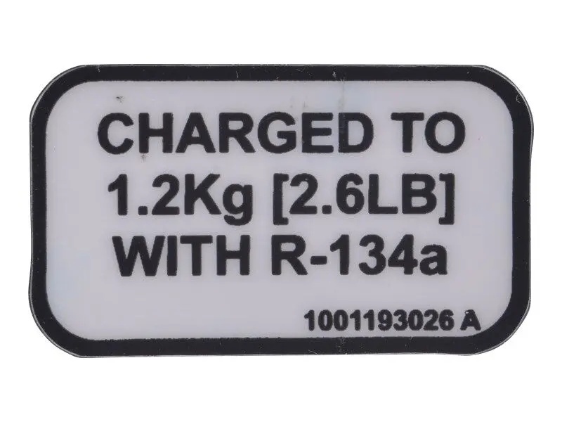 JLG Part # 1001193026 | DECAL,A/C REFRIGERANT, EA