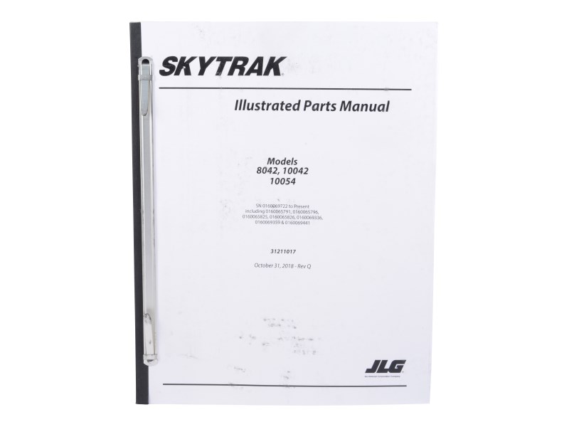JLG Part # 31211017 | 8042, 10042/54 PARTS MNL T4F, EA