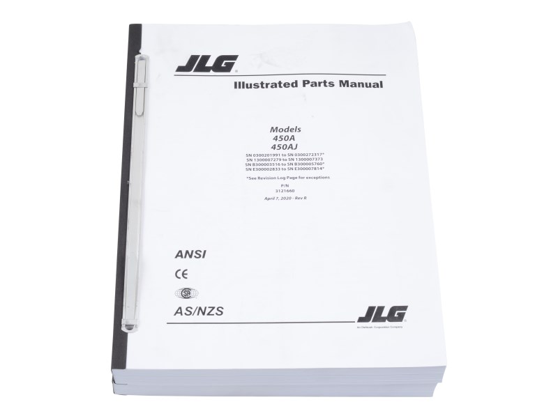 JLG Part # 3121660 | MNL, 450AJ GBL PARTS, EA