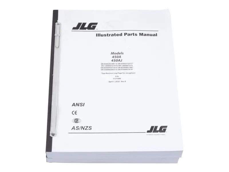 JLG Part # 3121660 | MNL, 450AJ GBL PARTS, EA