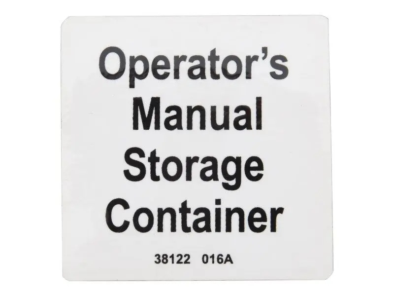 JLG Part # GN38122 | GN-DECAL,OM STORAGE, EA