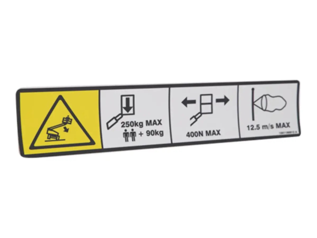 JLG Part # 1001190913 | DECAL,250 KG CAPACITY (CE/AUS), EA