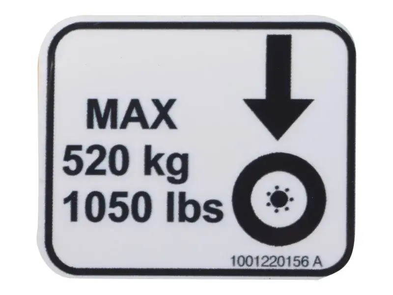 JLG Part # 1001220156 | DECAL,1230ES WHEEL LOAD, EA