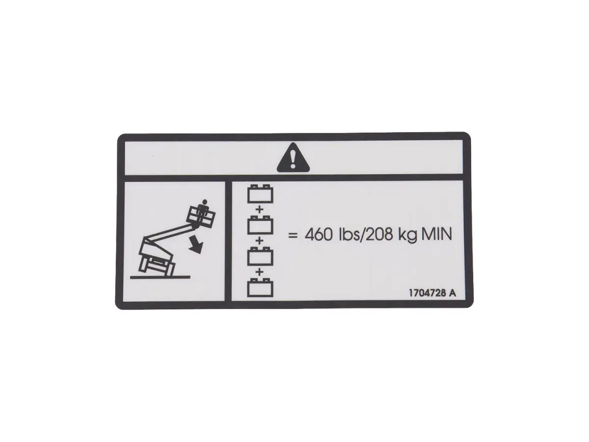 JLG Part # 1704728 | DECAL,TIP-OVER HAZARD (CE), EA