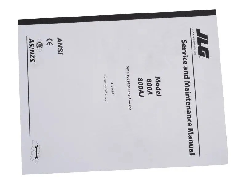 JLG Part # 3121628 | MNL, 800A GBL SERV SN183034>, EA