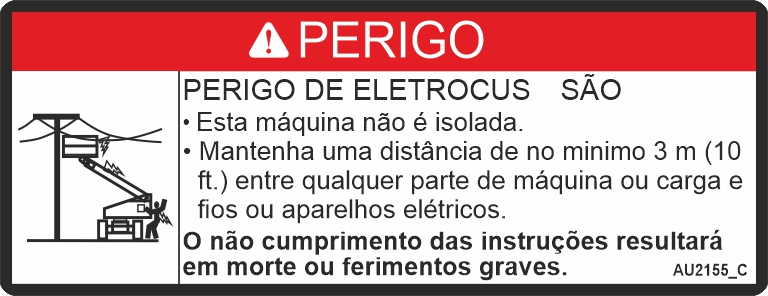 JLG Part # AU2155 | DECAL,ELECTROCUTION HAZARD, EA