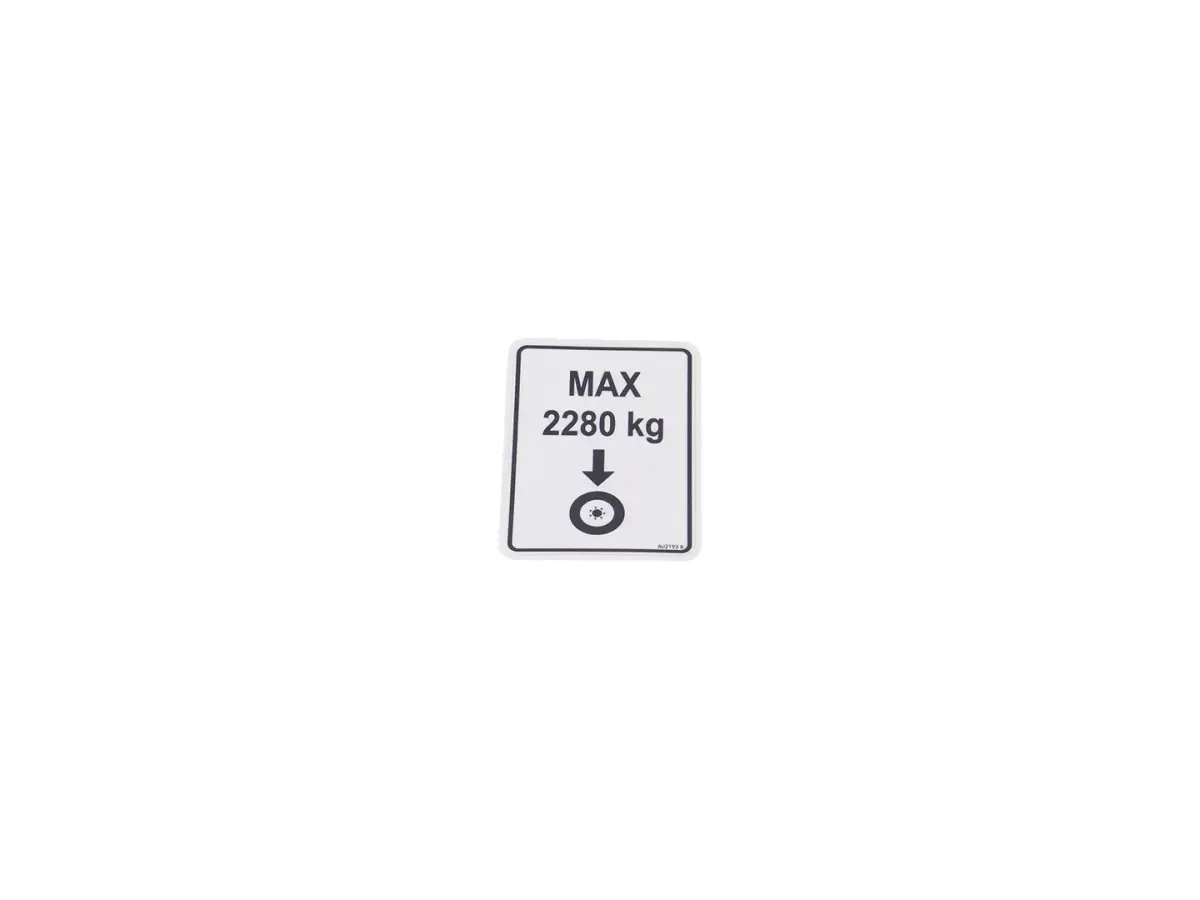 JLG Part # AU2193 | DECAL,WHEEL LOAD, EA