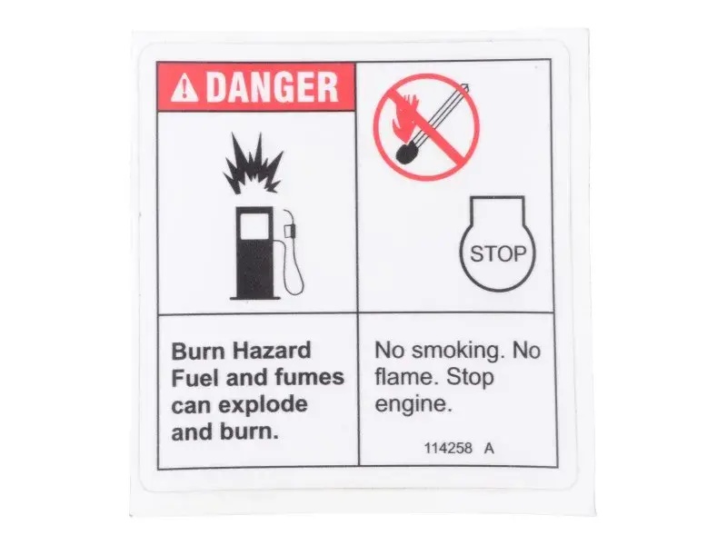 JLG Part # GN114258GT | GN-DECAL,DANGER, NO SMOKING, EA