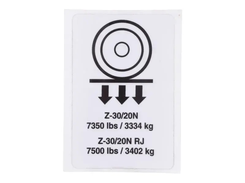 JLG Part # GN139586GT | GN-DECAL, WHEEL LOAD, EA