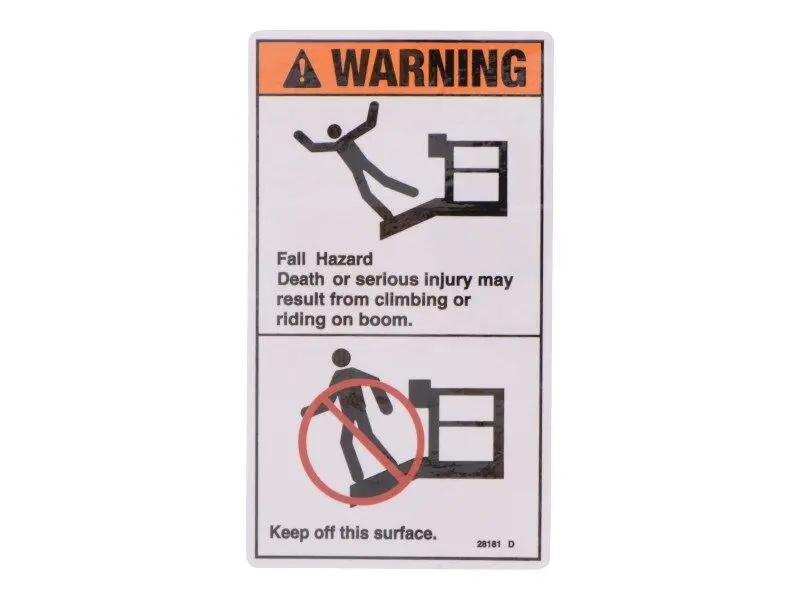 JLG Part # GN28181GT | GN-WARN NO STEP, EA
