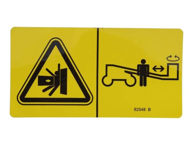 JLG Part # GN82548GT | GN-DECAL,WARN,CRUSH HAZ PLAT, EA