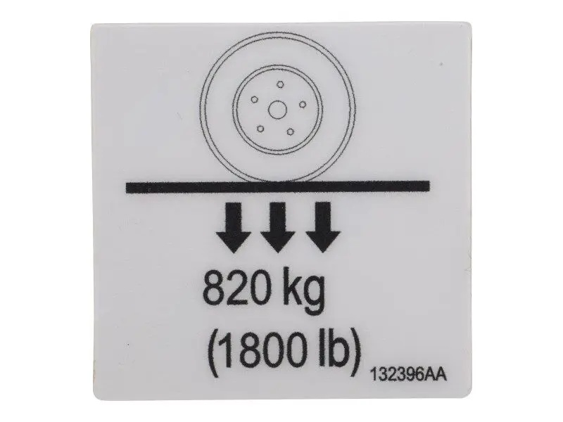 JLG Part # SJ132396 | SJ-DECAL, WHEEL LOAD PIC, EA